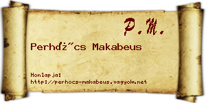 Perhócs Makabeus névjegykártya